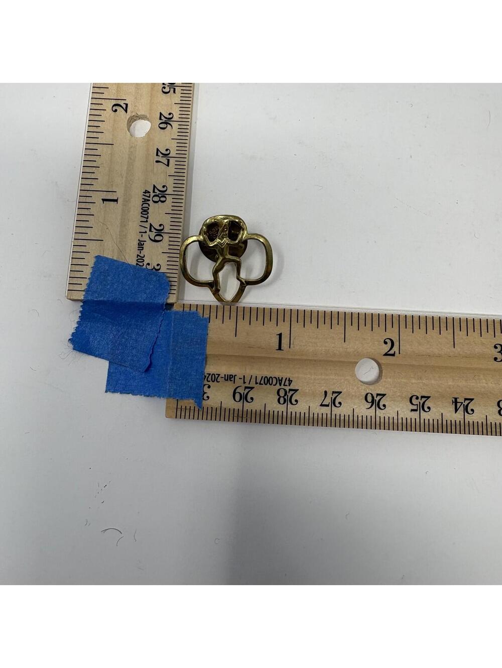 Vintage Girl Scouts USA Trefoil Elf Membership Pin Gold Tone Collectible